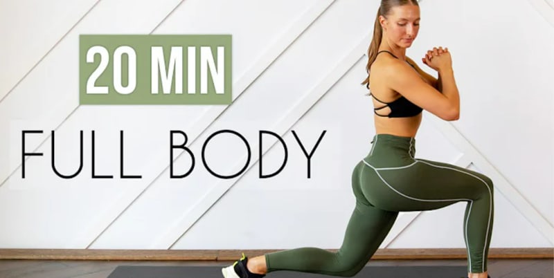 Youtuber MadFit shows a full-body workout for at home in 20 minutes.