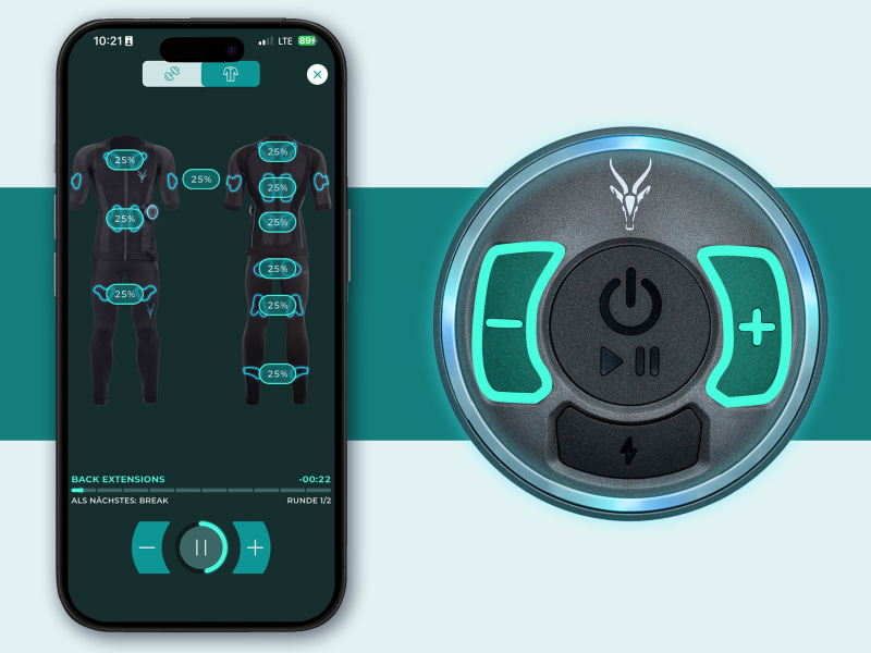 Illustration der Boostersteuerung und der Steuerung per App.