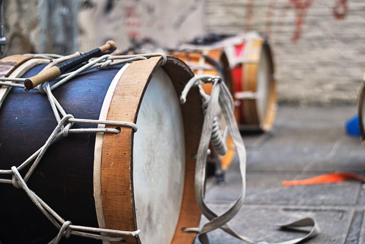 Drums lying on the floor