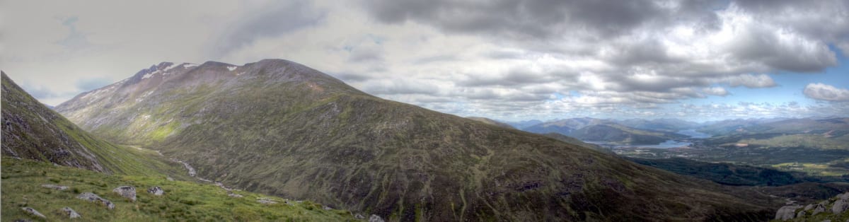 A panoramic view from Ben Nevis, where people are no longer supposed to scatter ashes.