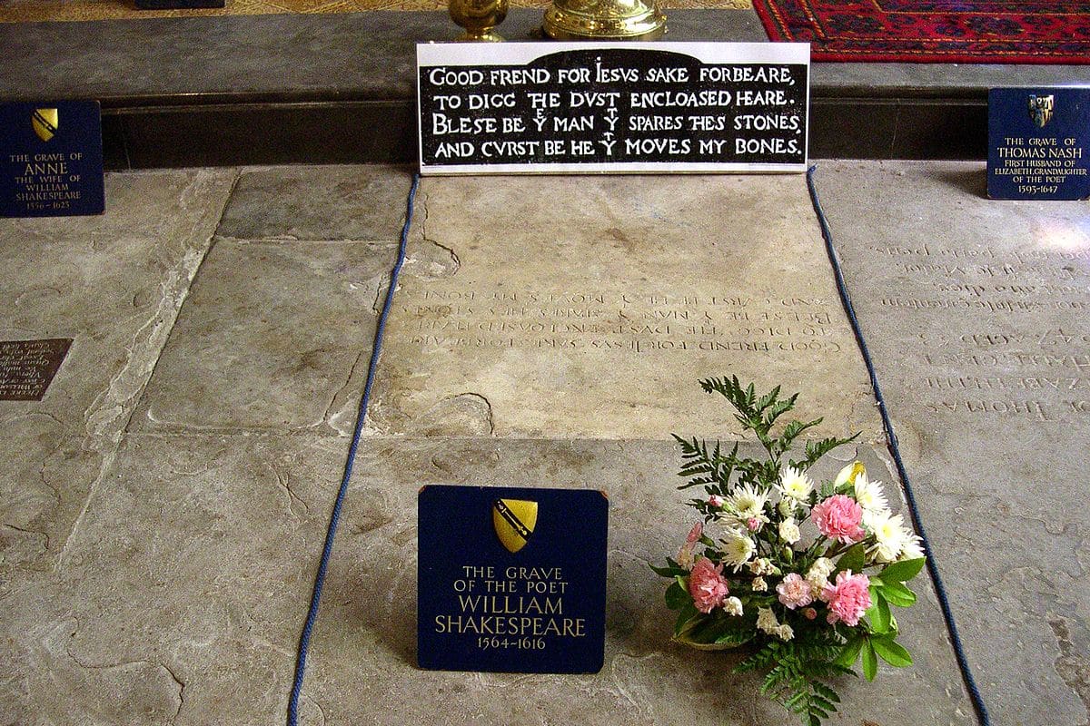 William Shakespeare grave with curse