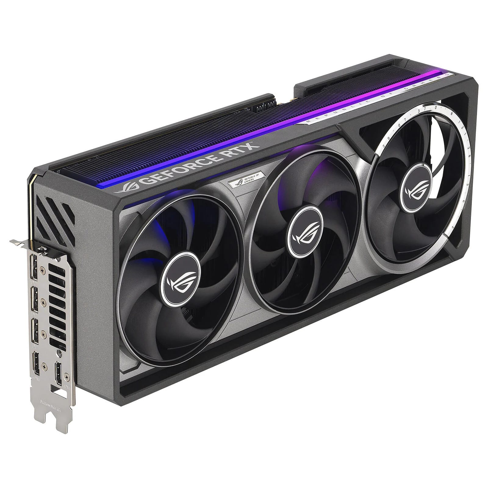 ASUS ROG Strix GeForce RTX 5080 OC — 16 Go GDDR7 — vue 3