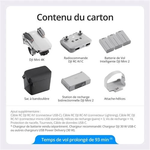 DJI Mini 4K Fly More Combo — Pack complet débutant — vue 3