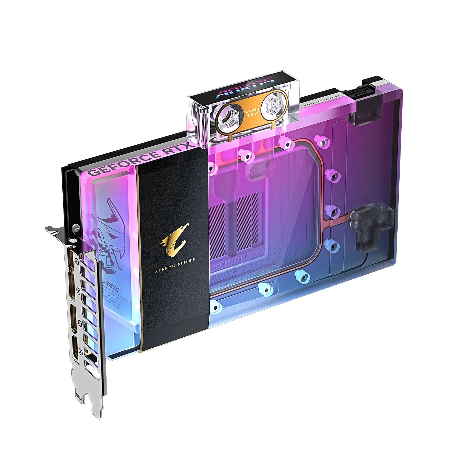 Gigabyte AORUS RTX 5090 XTREME WATERFORCE WB — 32 Go GDDR7 — vue 3