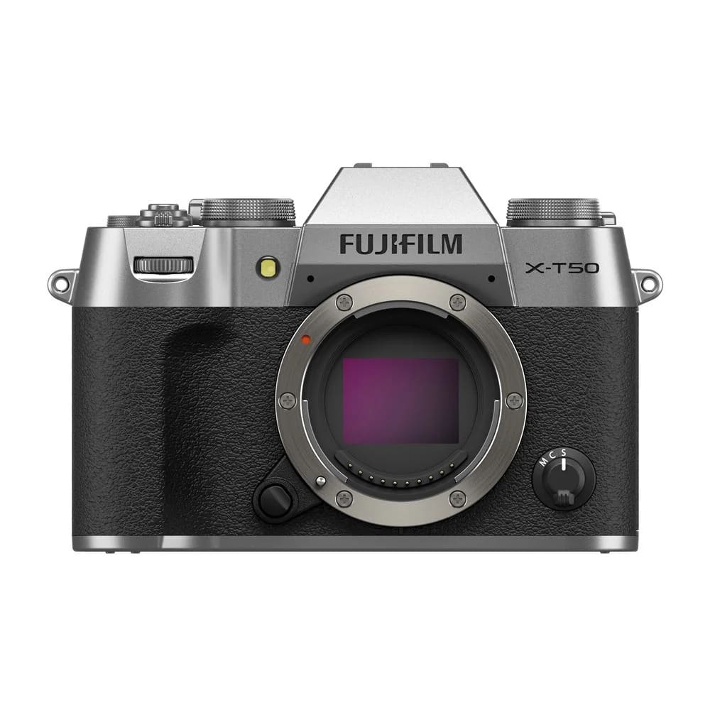 Fujifilm X-T50 Argent — Hybride APS-C 40,2 MP IBIS molette Film Simulation monture X