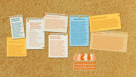 Grafik Pinwand mit Zetteln