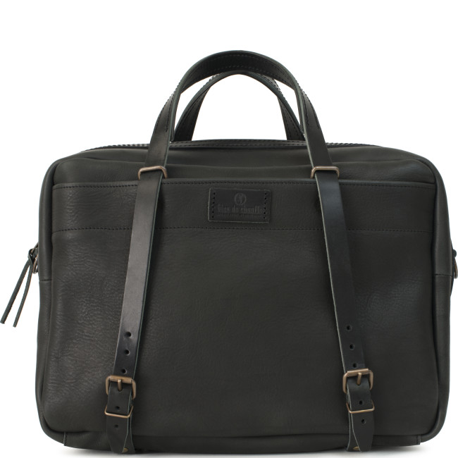 black leather business bag