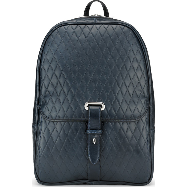 navy leather rucksack