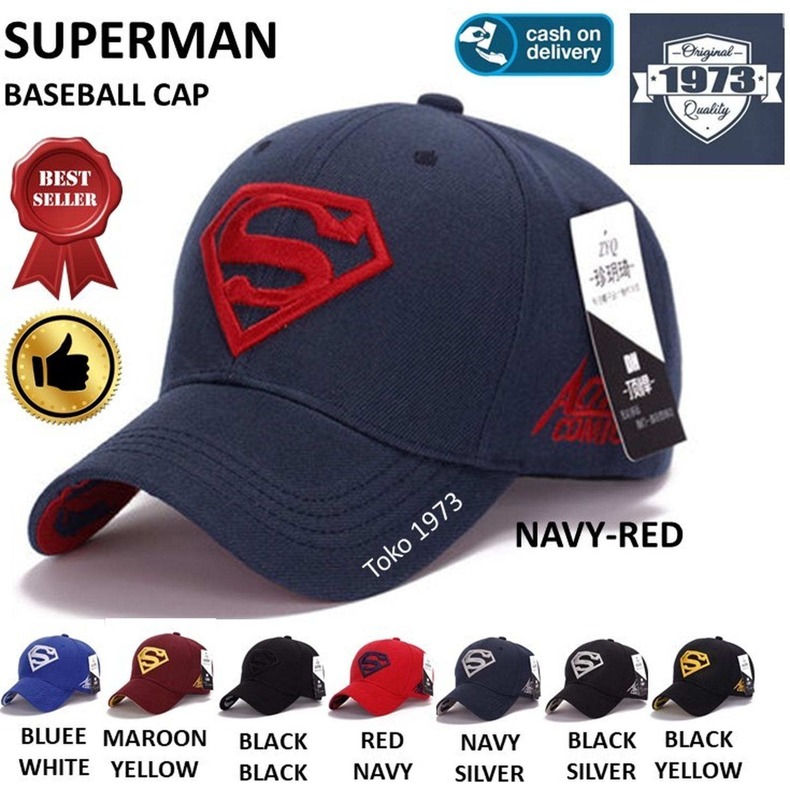 [Toko1973] Baseball cap : SUPERHERO - Topi Superhero Topi Baseball Topi Pria - BLACK BLACK