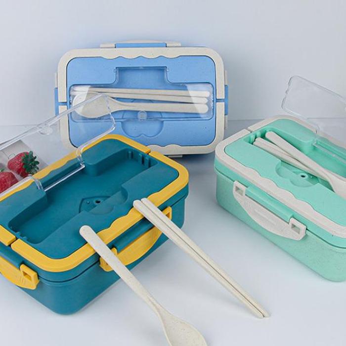 UHOUSE Kotak Makan Jerami Gandum / Lunch Box Anak / Kotak Bekal Sekolah - Cream