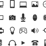 icons, technology, devices