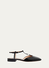 Gucci - Marmont Patent Leather Ballerina Flats