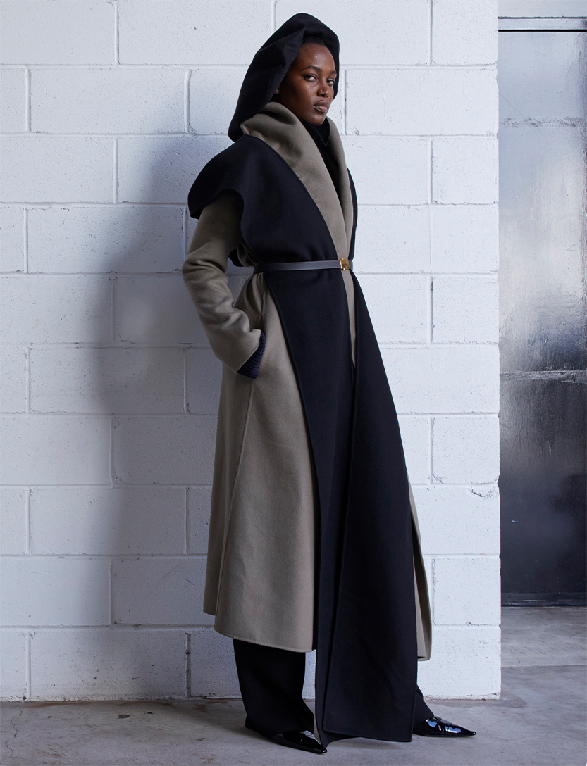 Model Wears THE ROW - Adia Cashmere Cape Overcoat