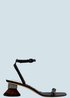 Loewe - Petal Brush-Heel Leather Sandals