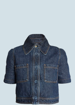 Loewe - Cropped Denim Short-Sleeve Jacket