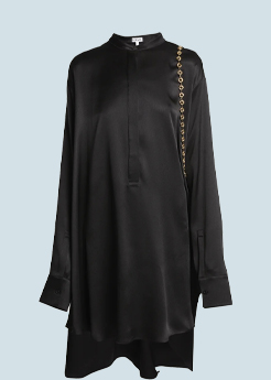 Loewe - Silk Shirtdress with Chain Drape Detail