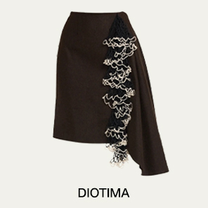 DIOTIMA - Chorda Crochet Draped Asymmetric Skirt