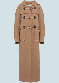 Prada - Toggle Velour Duffle Hooded Coat