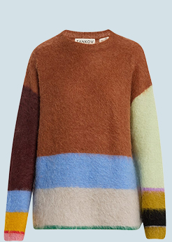 Zankov - Jonny Colorblock Fuzzy Mohair Sweater