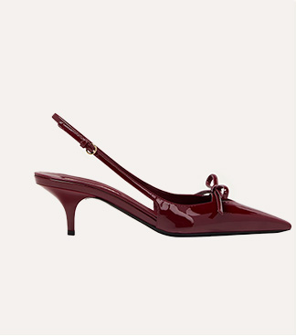 Miu Miu - Patent Bow Kitten-Heel Slingback Pumps