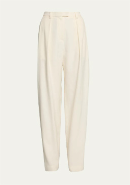 Brunello Cucinelli - Viscose Wool Pleated Trousers