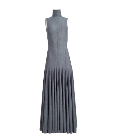 Khaite - Romee Open-Back Pleated Skirt Maxi Dress