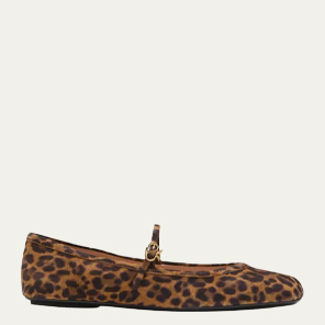 Gianvito Rossi - Leopard Mary Jane Ballerina Flats