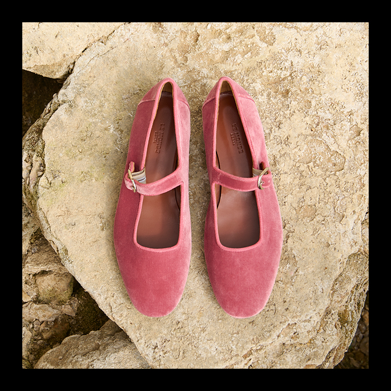 Le Monde Beryl - Velvet Mary Jane Ballerina Flats