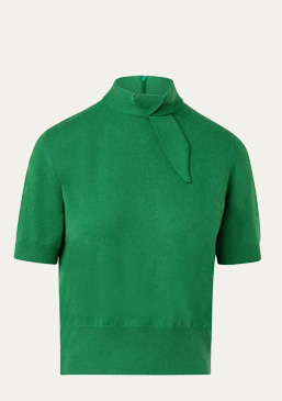 Akris - Cashmere Short Pullover with Knot Detail