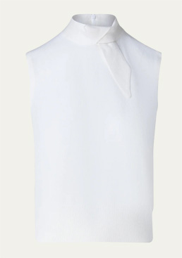 Akris - Sleeveless Collared Poplin Blouse