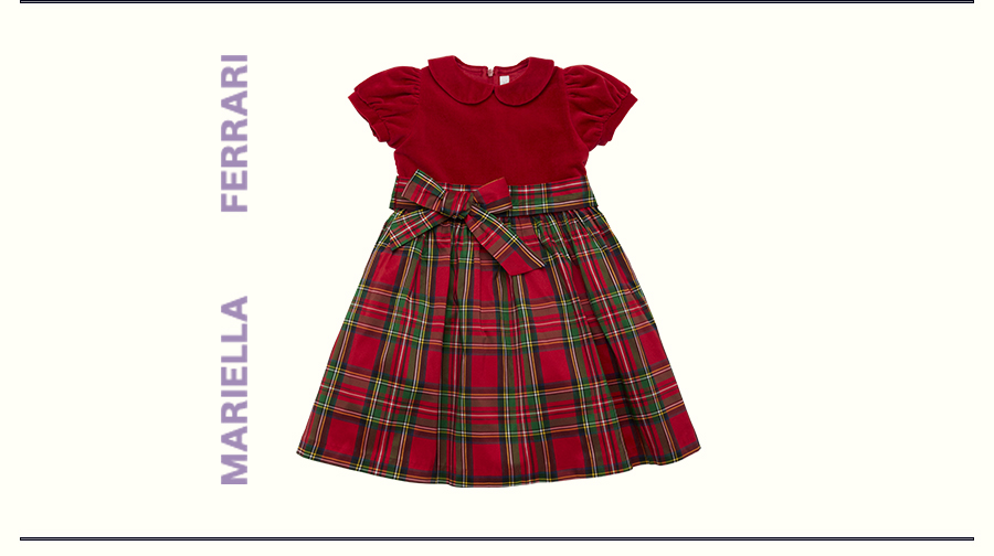 Mariella Ferrari - tartan-check Aline dress - Shop Gifts For Kids