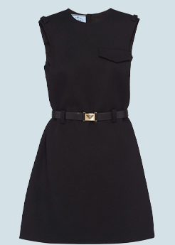 Prada - Natte Stretch Belted Mini Dress