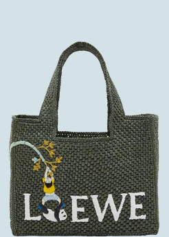 Loewe - Small Logo Panda Raffia Tote Bag