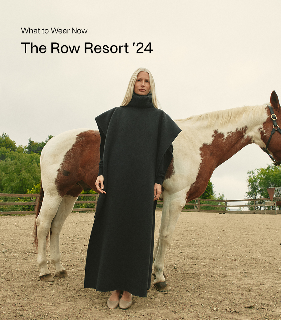 Model wears items from The Row Resort '24 collection'