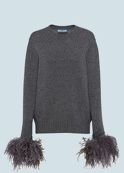 Prada - Feathered-Cuff Cashmere Sweater