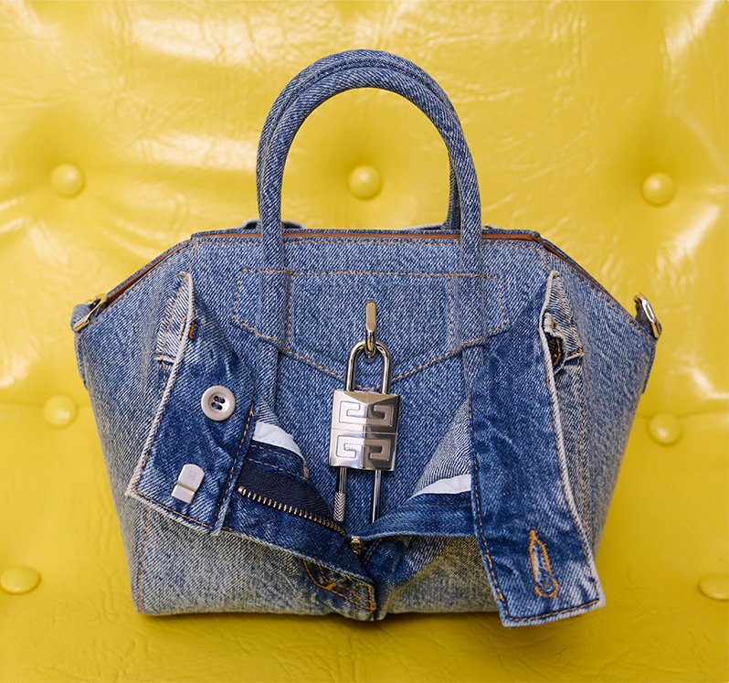 Givenchy - Antigona Lock Mini Top Handle in Boyfriend Denim