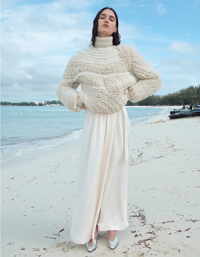 Model wears Loro Piana - Engelberg Cashmere Turtleneck Sweater