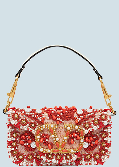 Valentino Garavani - Loco Small Coral Jewel Chain Shoulder Bag