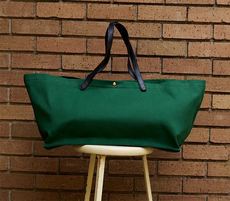 The Row - Idaho XL Tote Bag in Cotton Twill and Leather