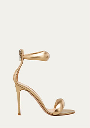 Gianvito Rossi - Metallic Napa Ankle-Cuff Stiletto Sandals