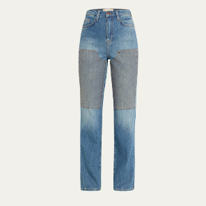 Triarchy - Ms. Triarchy High Rise Straight-Leg Patch Jeans