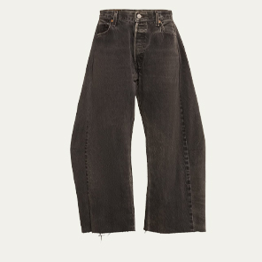 B SIDES - Lasso Rework Cropped Wide-Leg Jeans