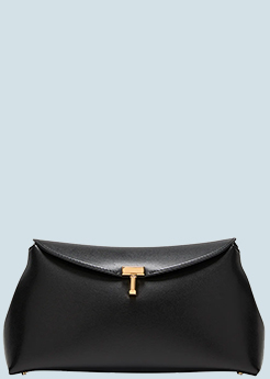 Toteme - T Lock Flap Leather Clutch Bag