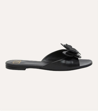 Valentino Garavani - Butterfly Leather Flat Slide Sandals