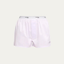 HOMMEGIRLS - Logo-Band Boxer Pajama Shorts, Purple