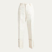 SETCHU - Wide-Cuff Denim Linen Pants