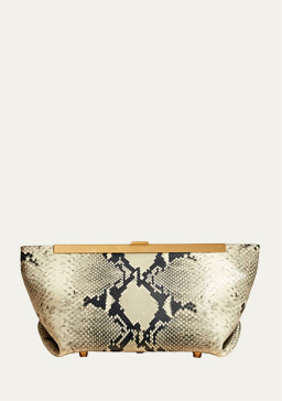 Khaite - Aimee Python-Embossed Clutch Bag