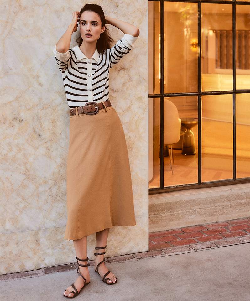 Model wears Veronica Beard Spring '24 Ready To Wear