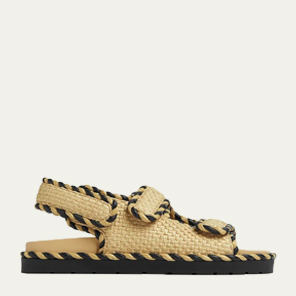 Bottega Veneta - Raffia Dual-Grip Slingback Sandals