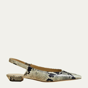 Khaite - Colin Snake-Embossed Slingback Ballerina Flats